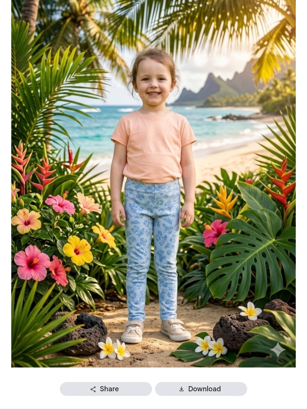 Light Blue Floral Leggings